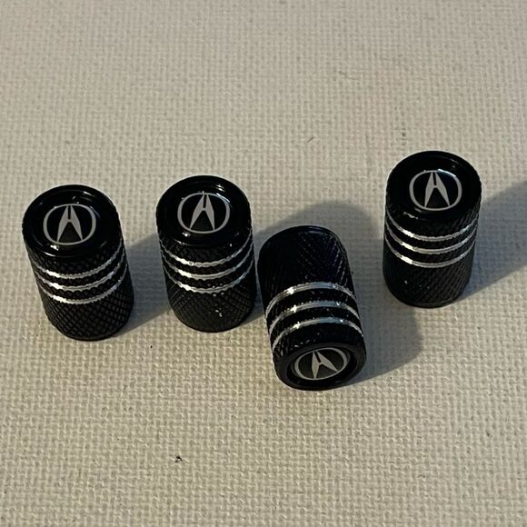Acura Logo valve Stem caps in Black set of 4 NWT - Picture 3 of 4